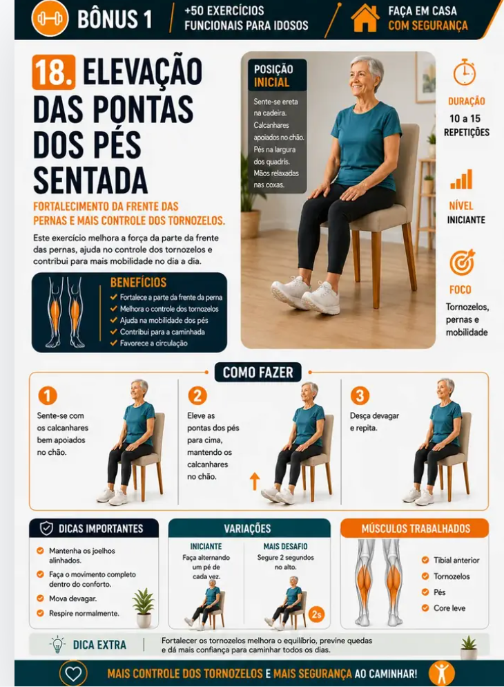 Elevação das pontas dos pés sentada